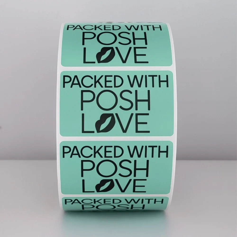 Packed With Posh Love Stickers | Purple Lips Labels for Poshmark Packaging
